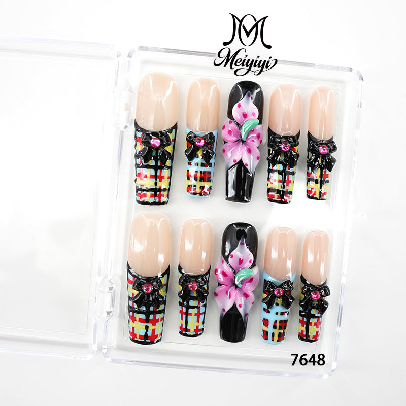 7648-MYY's designer original high-end design customized luxury hand-painted wearable nail art