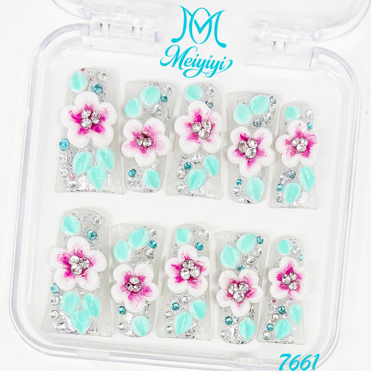 7661-MYY's designer original high-end design customized luxury hand-painted wearable nail art