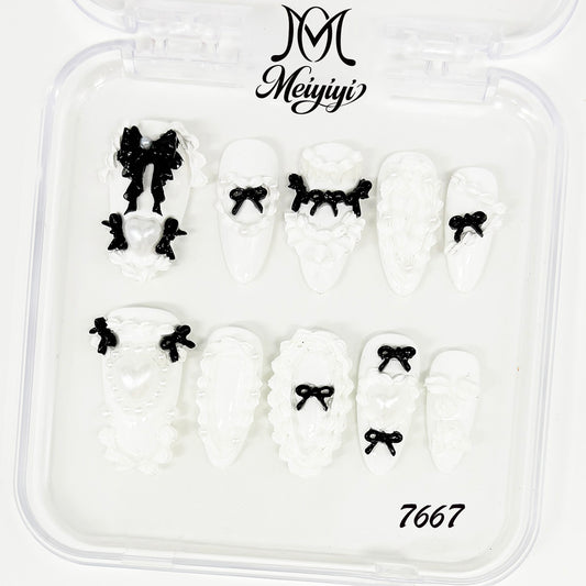 7667-MYY's designer original high-end design customized luxury hand-painted wearable nail art