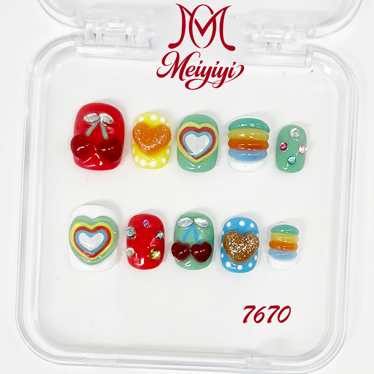 7670-MYY's designer original high-end design customized luxury hand-painted wearable nail art