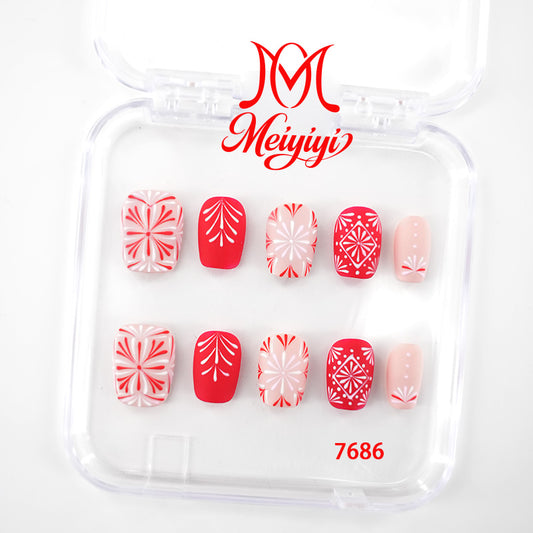 7686-MYY's designer original high-end design customized luxury hand-painted wearable nail art