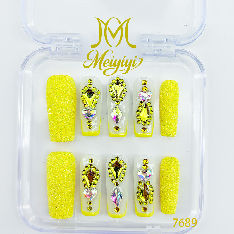 7689-MYY's designer original high-end design customized luxury hand-painted wearable nail art
