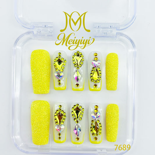 7689-MYY's designer original high-end design customized luxury hand-painted wearable nail art