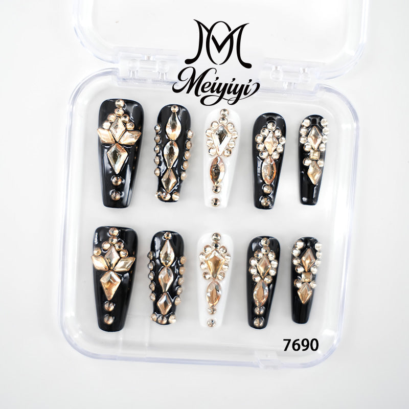 7690-MYY's designer original high-end design customized luxury hand-painted wearable nail art
