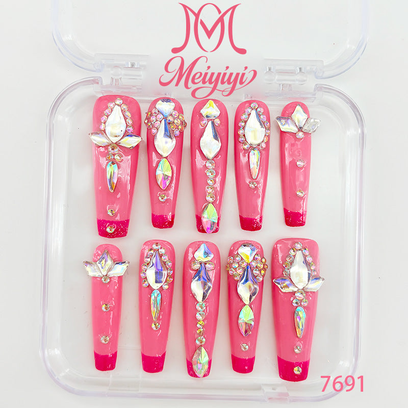 7691-MYY's designer original high-end design customized luxury hand-painted wearable nail art