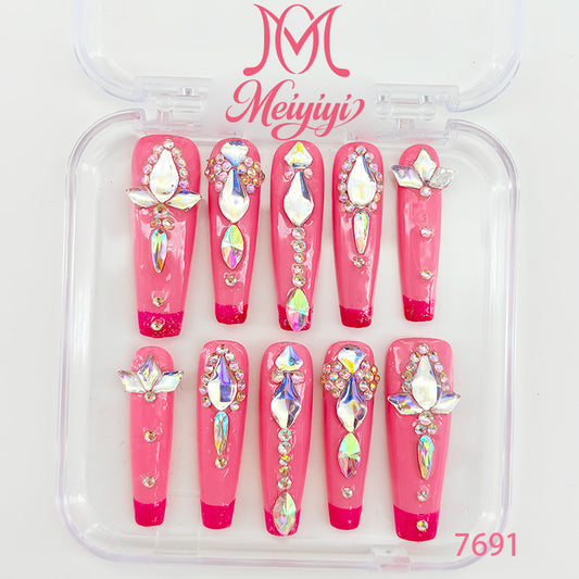 7691-MYY's designer original high-end design customized luxury hand-painted wearable nail art