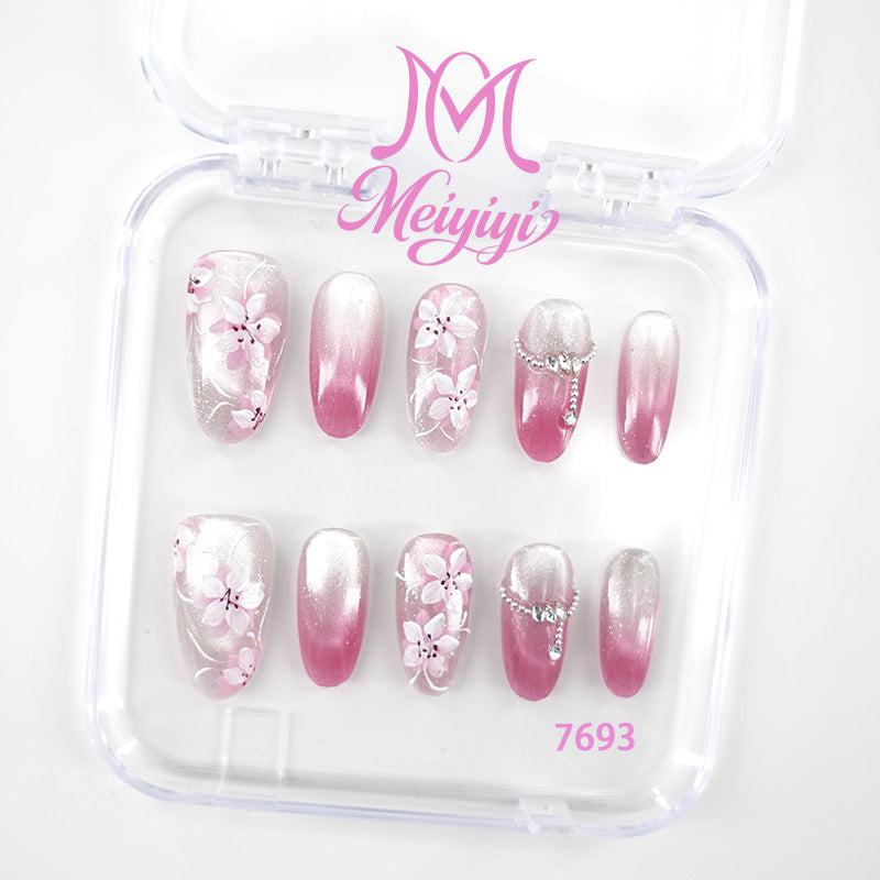 7693-MYY's designer original high-end design customized luxury hand-painted wearable nail art