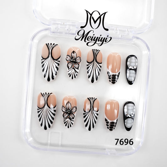 7696-MYY's designer original high-end design customized luxury hand-painted wearable nail art