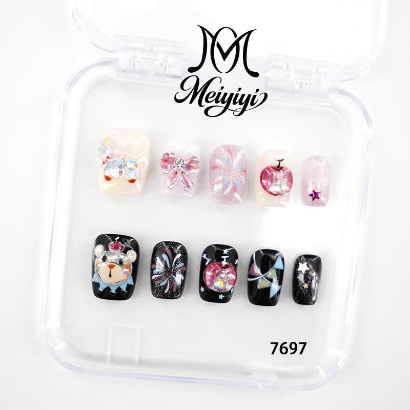 7697-MYY's designer original high-end design customized luxury hand-painted wearable nail art