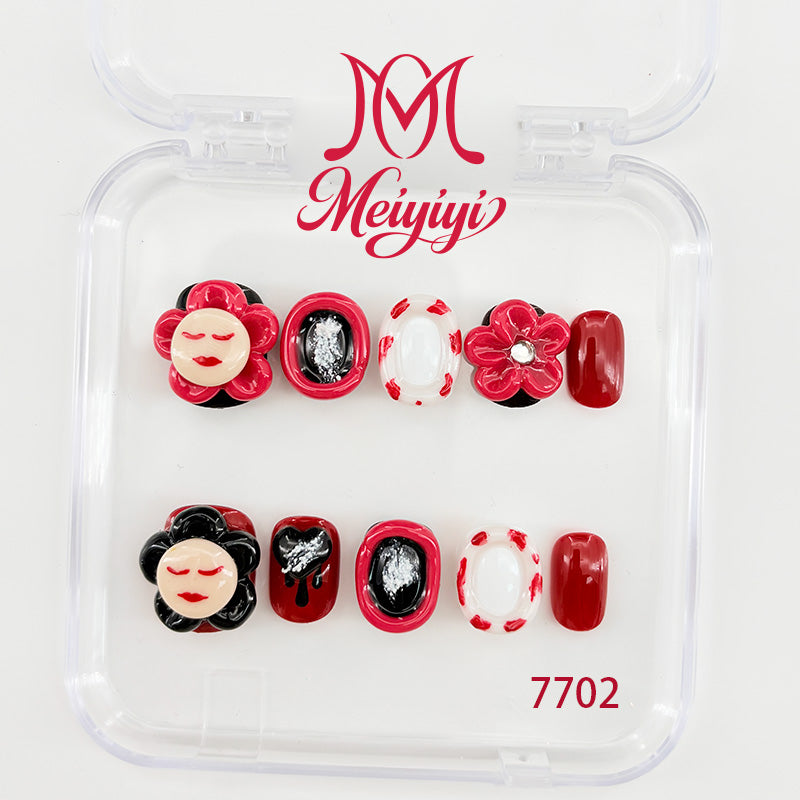 7702-MYY's designer original high-end design customized luxury hand-painted wearable nail art