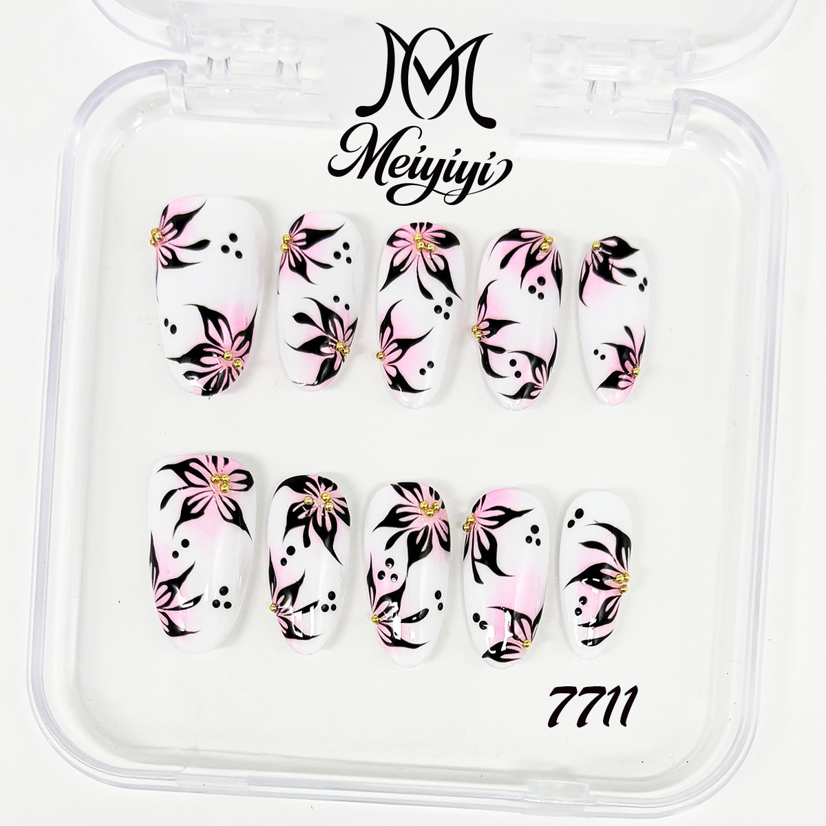7711-MYY's designer original high-end design customized luxury hand-painted wearable nail art