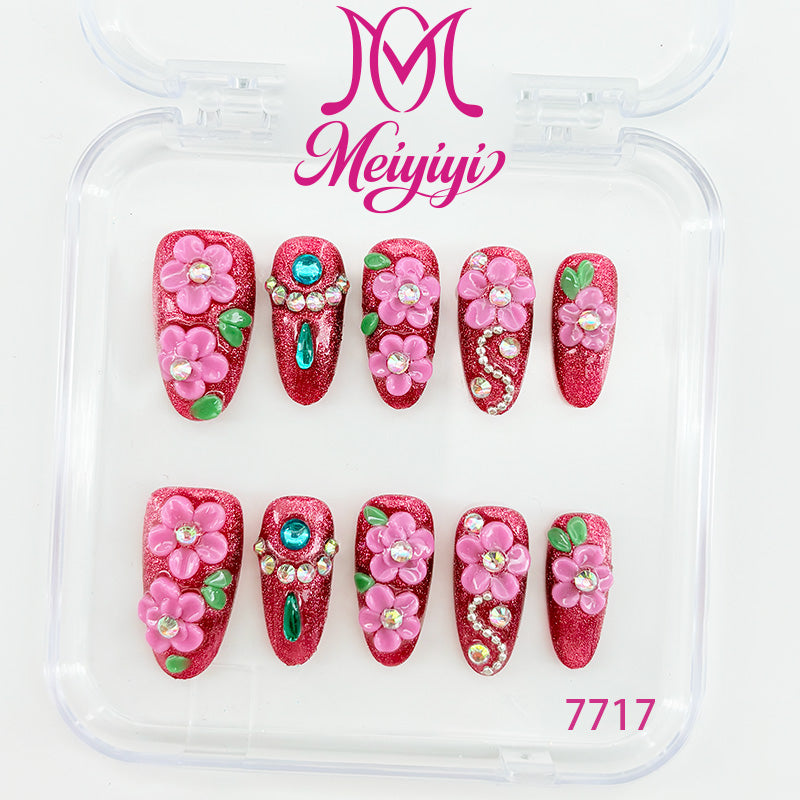 7717-MYY's designer original high-end design customized luxury hand-painted wearable nail art