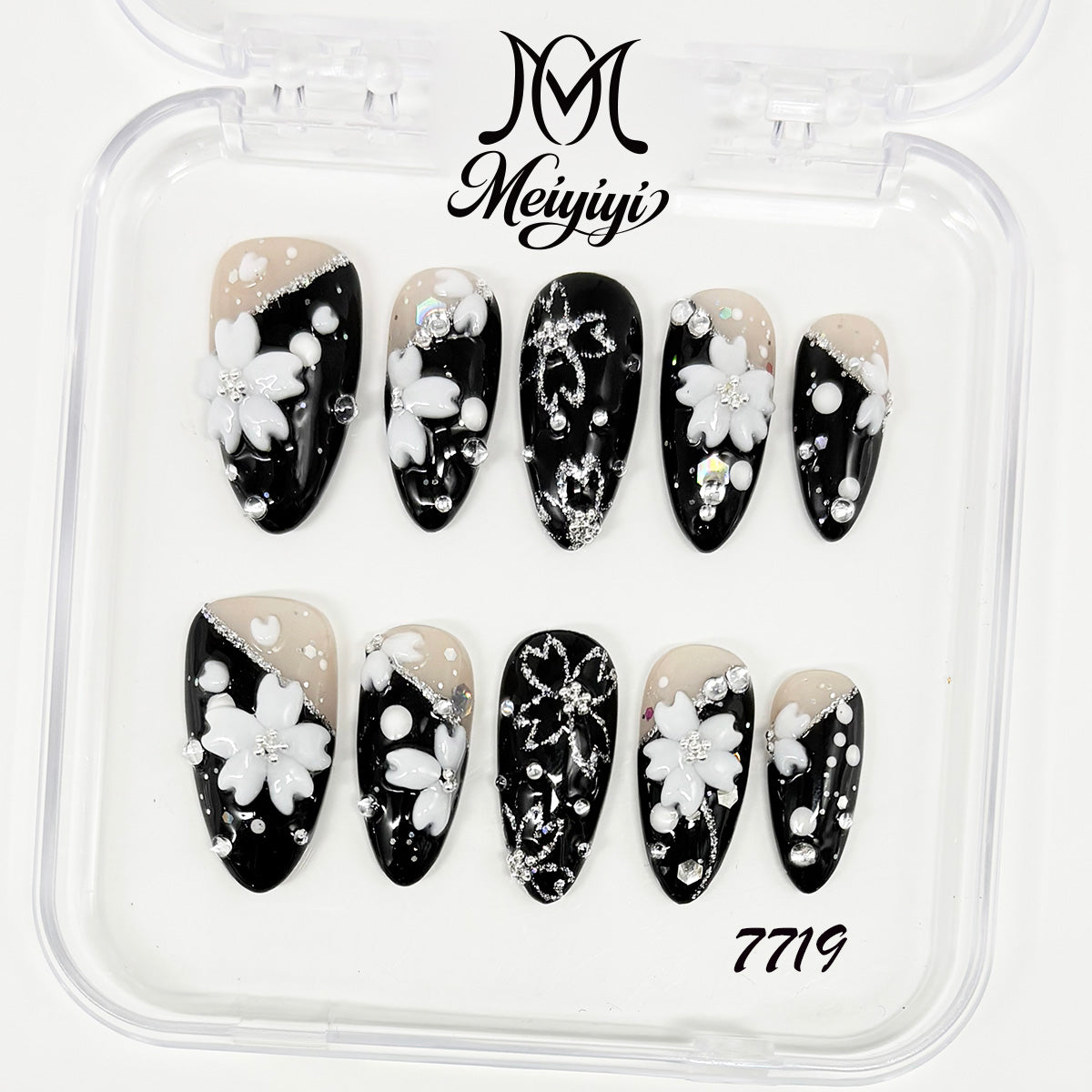 7719-MYY's designer original high-end design customized luxury hand-painted wearable nail art