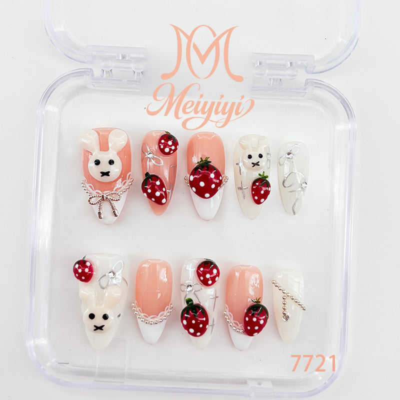 7721-MYY's designer original high-end design customized luxury hand-painted wearable nail art