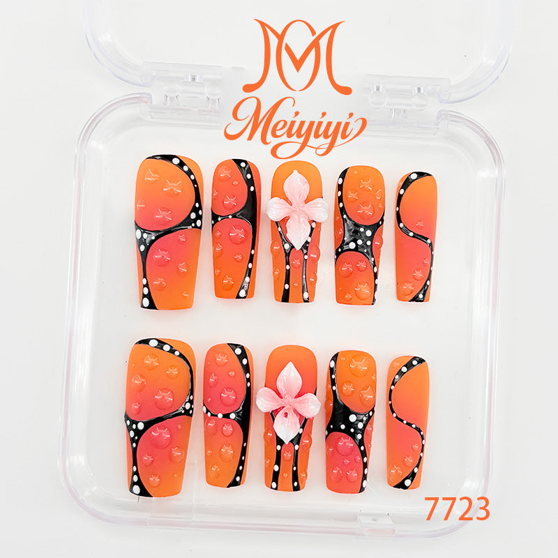 7723-MYY's designer original high-end design customized luxury hand-painted wearable nail art