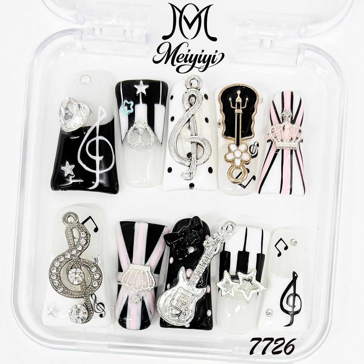 7726-MYY's designer original high-end design customized luxury hand-painted wearable nail art