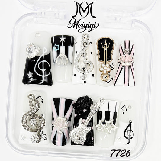 7726-MYY's designer original high-end design customized luxury hand-painted wearable nail art