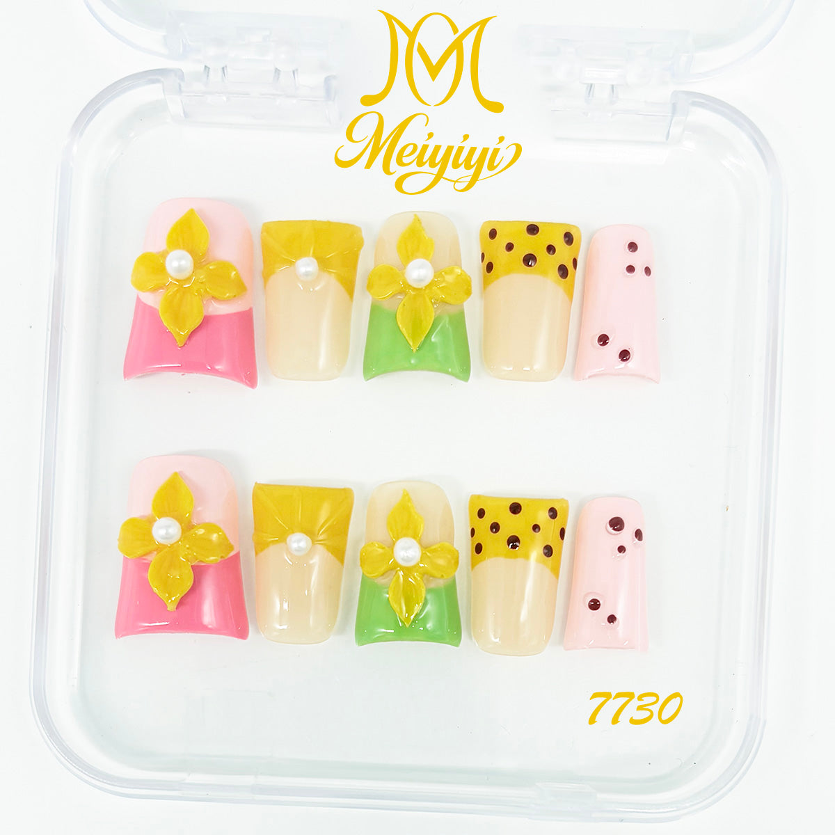 7730-MYY's designer original high-end design customized luxury hand-painted wearable nail art
