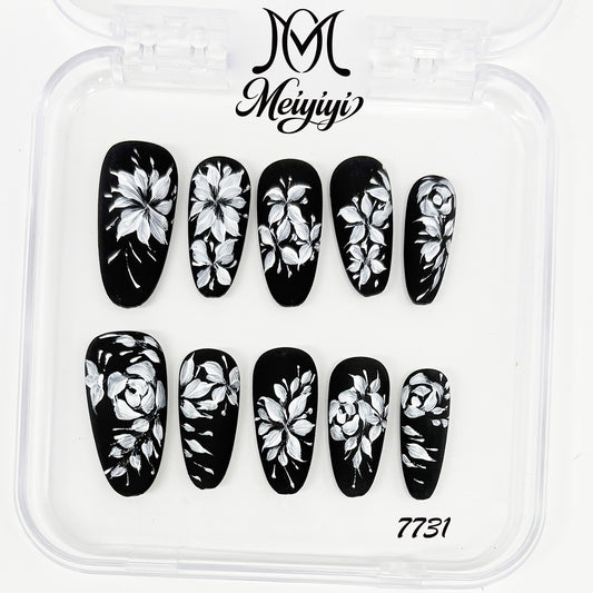 7731-MYY's designer original high-end design customized luxury hand-painted wearable nail art