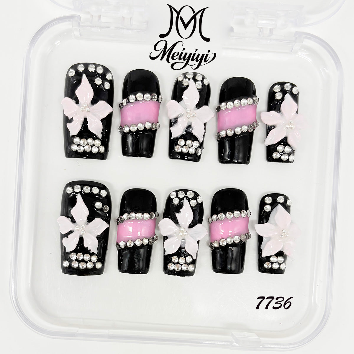 7736-MYY's designer original high-end design customized luxury hand-painted wearable nail art