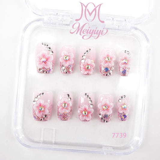 7739-MYY's designer original high-end design customized luxury hand-painted wearable nail art