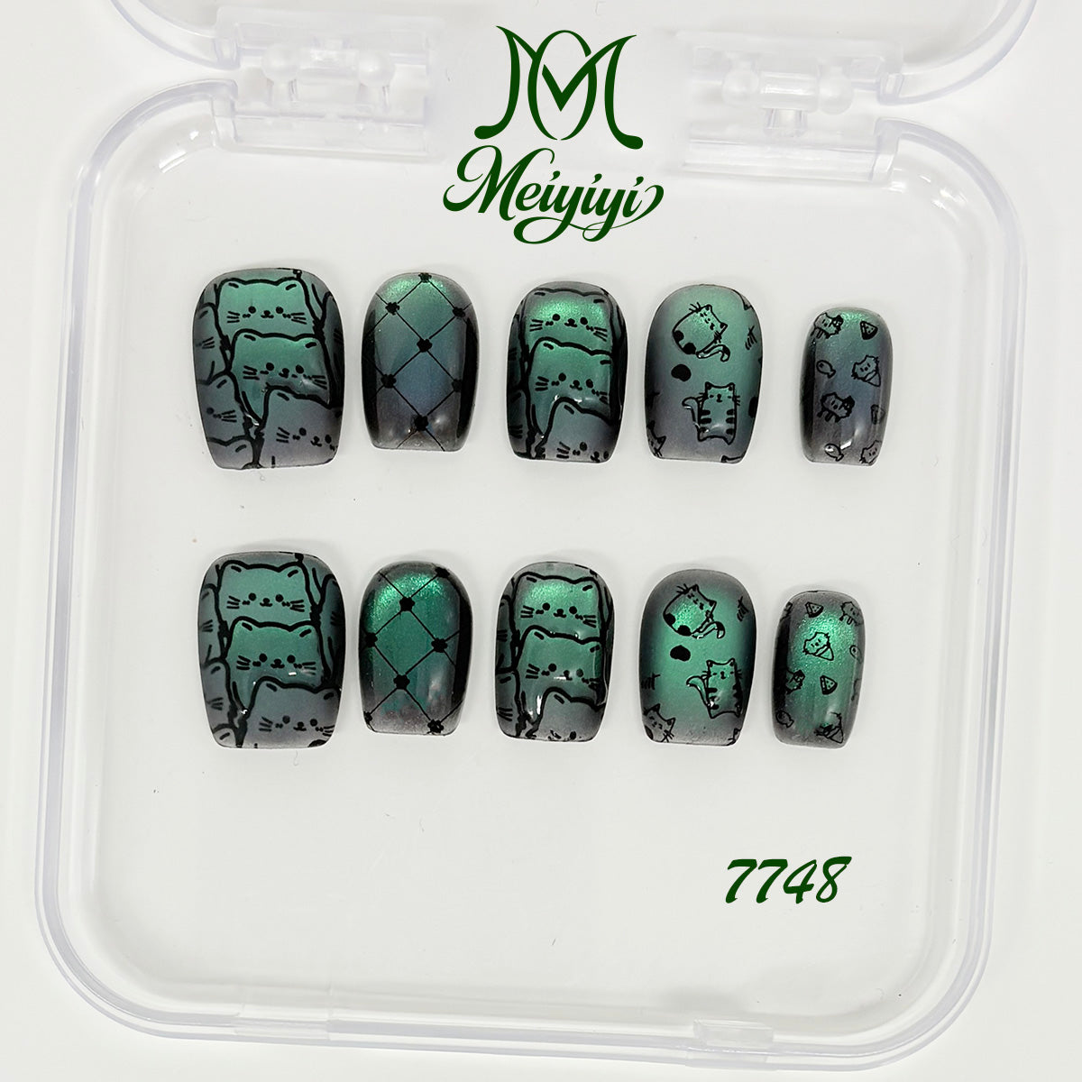 7748-MYY's designer original high-end design customized luxury hand-painted wearable nail art