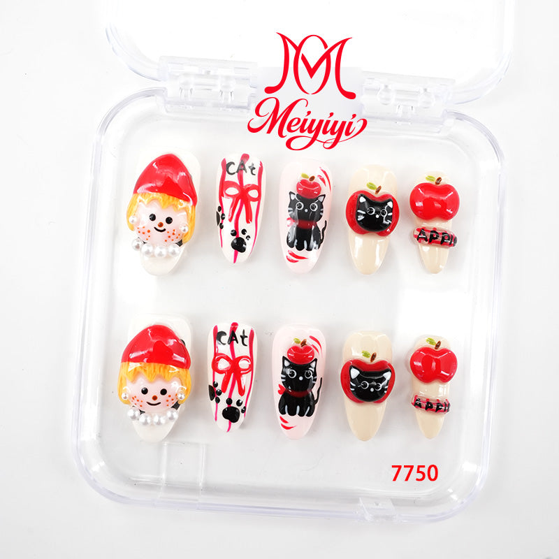 7750-MYY's designer original high-end design customized luxury hand-painted wearable nail art