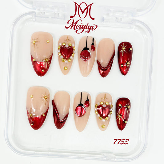 7753-MYY's designer original high-end design customized luxury hand-painted wearable nail art