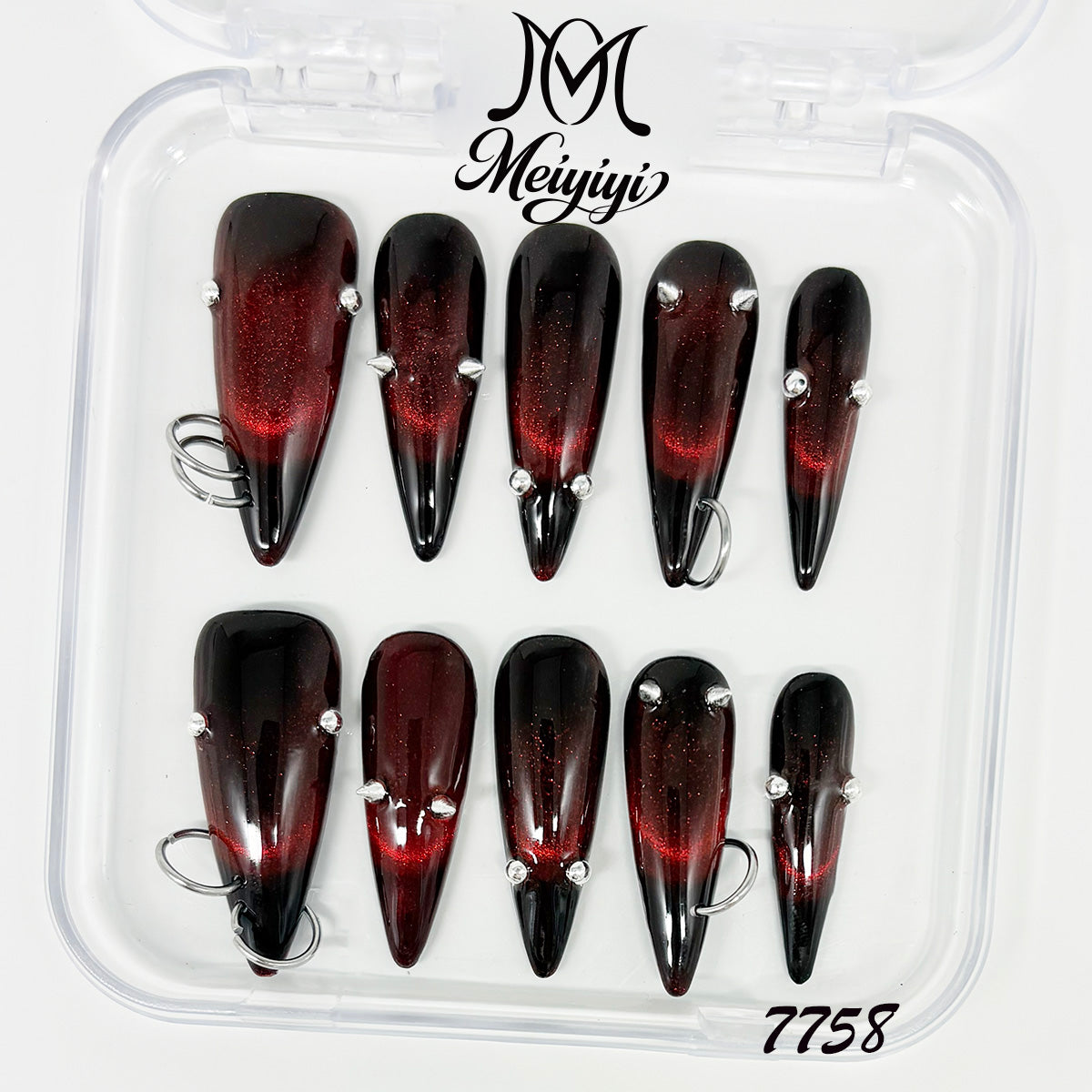 7758-MYY's designer original high-end design customized luxury hand-painted wearable nail art