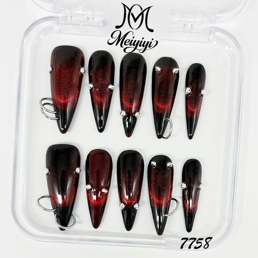 7758-MYY's designer original high-end design customized luxury hand-painted wearable nail art