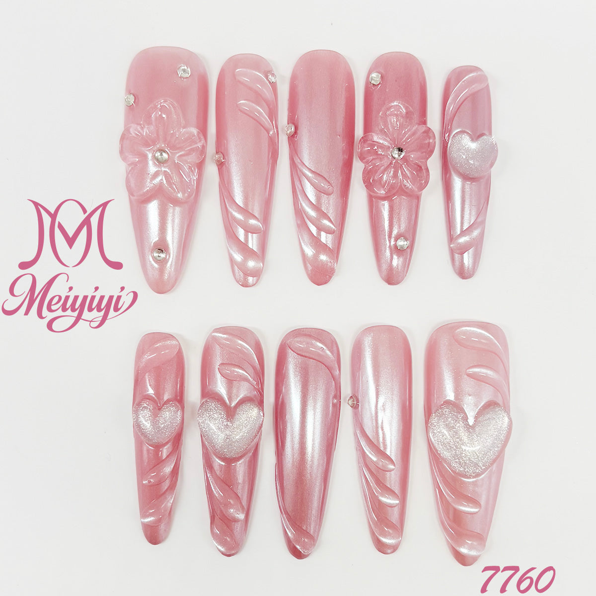 7760-MYY's designer original high-end design customized luxury hand-painted wearable nail art