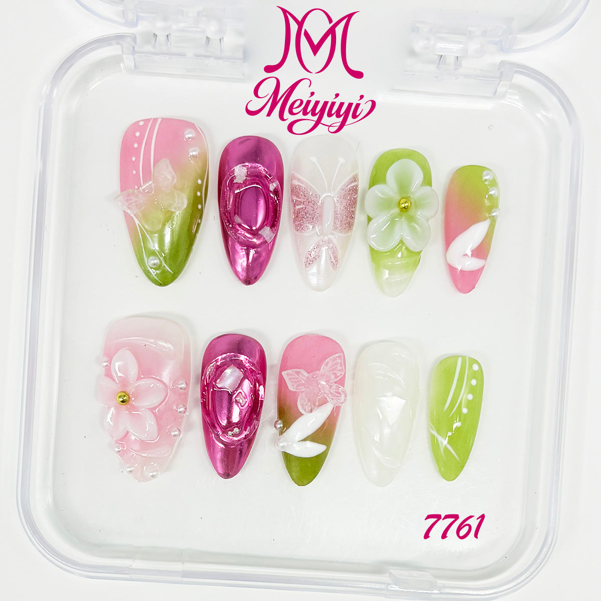 7761-MYY's designer original high-end design customized luxury hand-painted wearable nail art