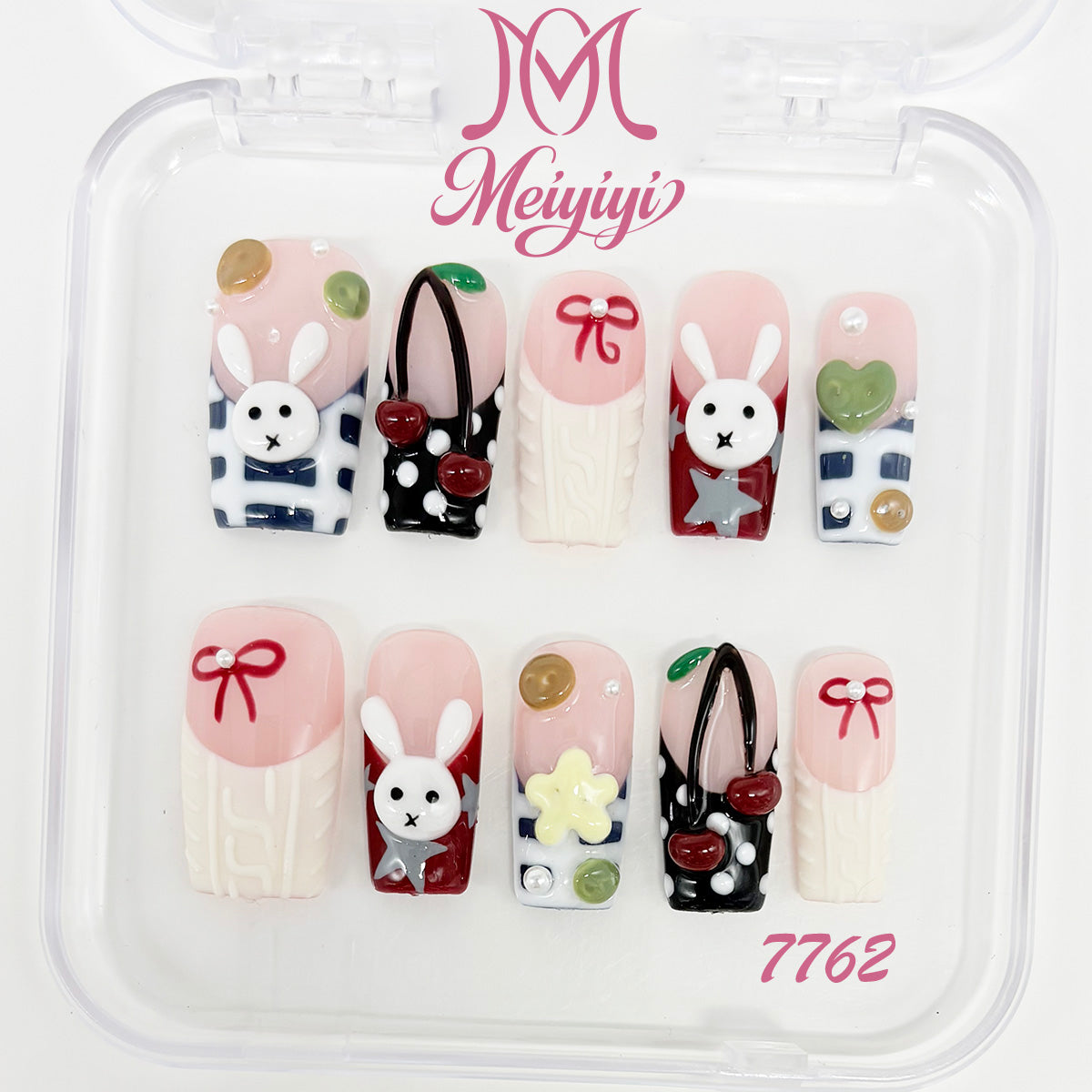 7762-MYY's designer original high-end design customized luxury hand-painted wearable nail art