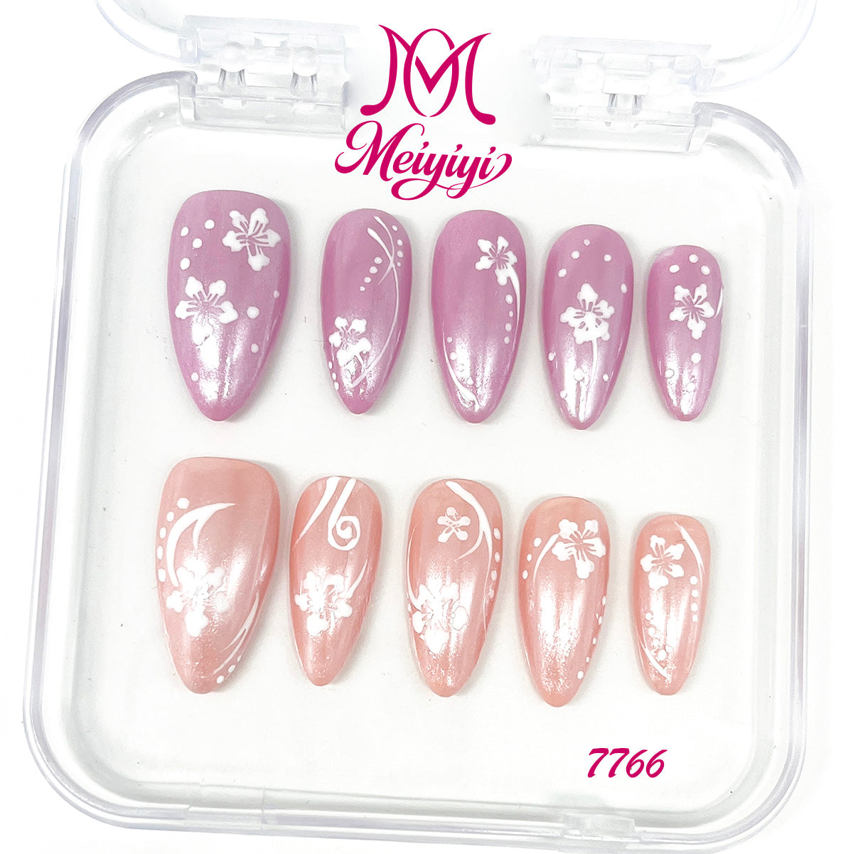 7766-MYY's designer original high-end design customized luxury hand-painted wearable nail art