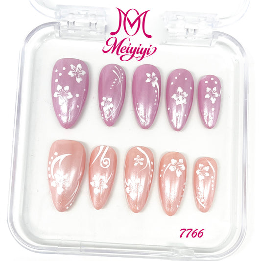 7766-MYY's designer original high-end design customized luxury hand-painted wearable nail art