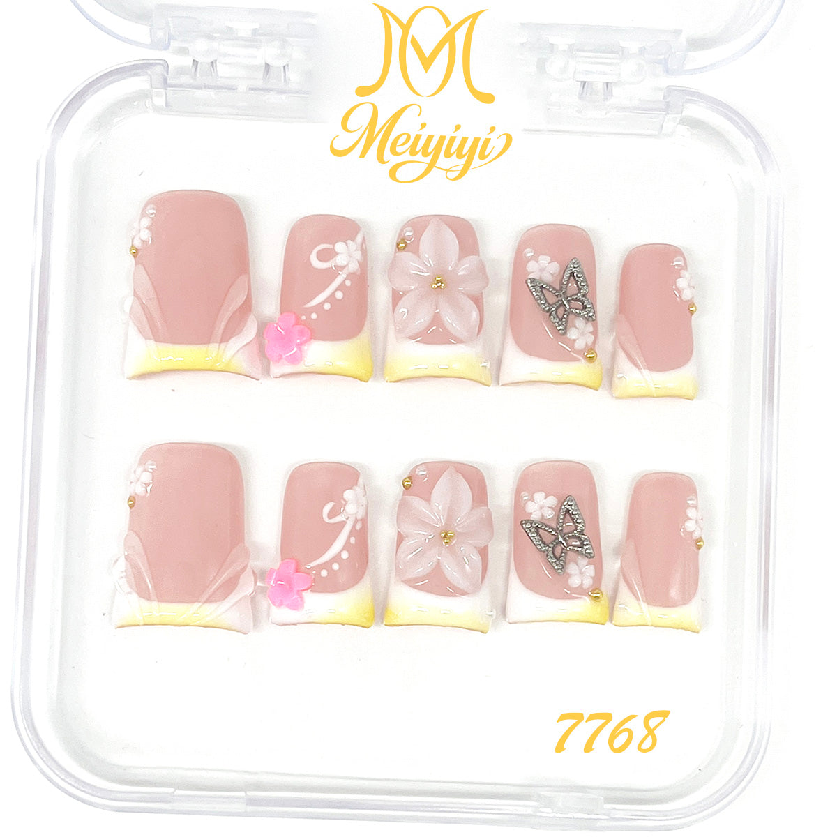 7768-MYY's designer original high-end design customized luxury hand-painted wearable nail art