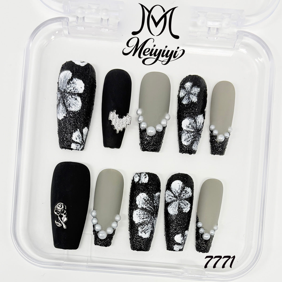 7771-MYY's designer original high-end design customized luxury hand-painted wearable nail art