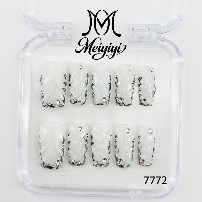 7772-MYY's designer original high-end design customized luxury hand-painted wearable nail art
