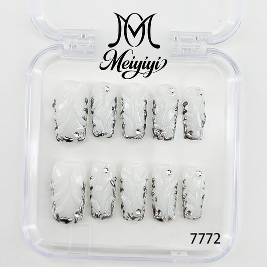 7772-MYY's designer original high-end design customized luxury hand-painted wearable nail art
