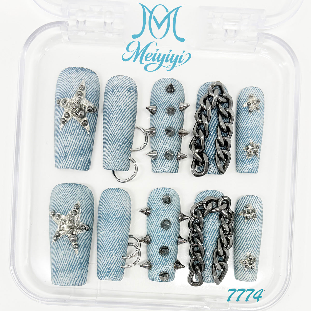 7774-MYY's designer original high-end design customized luxury hand-painted wearable nail art