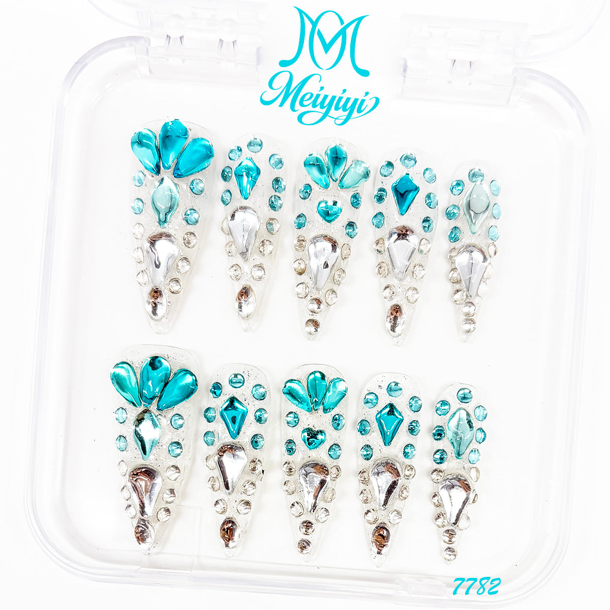 7782-MYY's designer original high-end design customized luxury hand-painted wearable nail art