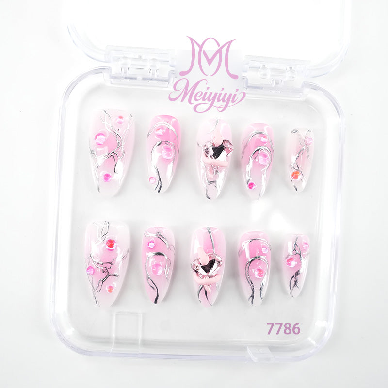 7786-MYY's designer original high-end design customized luxury hand-painted wearable nail art