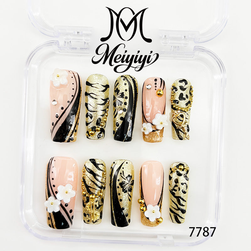 7787-MYY's designer original high-end design customized luxury hand-painted wearable nail art