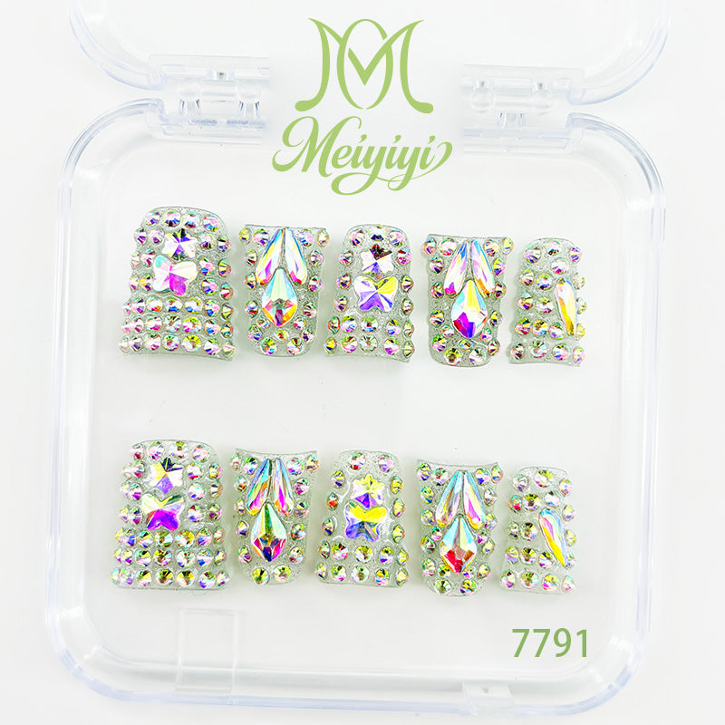 7791-MYY's designer original high-end design customized luxury hand-painted wearable nail art