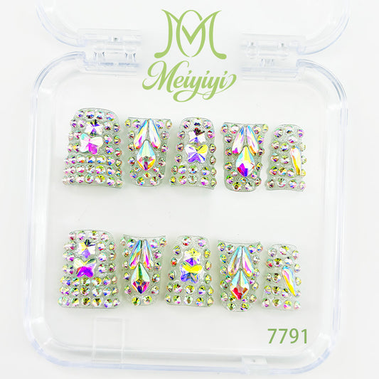 7791-MYY's designer original high-end design customized luxury hand-painted wearable nail art