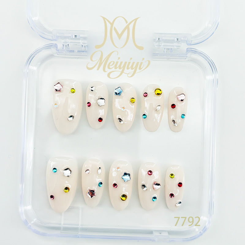 7792-MYY's designer original high-end design customized luxury hand-painted wearable nail art