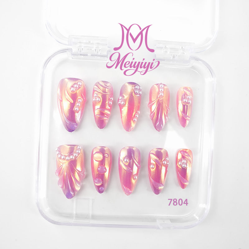 7804-MYY's designer original high-end design customized luxury hand-painted wearable nail art