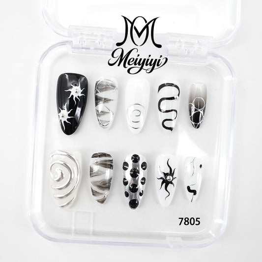 7805-MYY's designer original high-end design customized luxury hand-painted wearable nail art