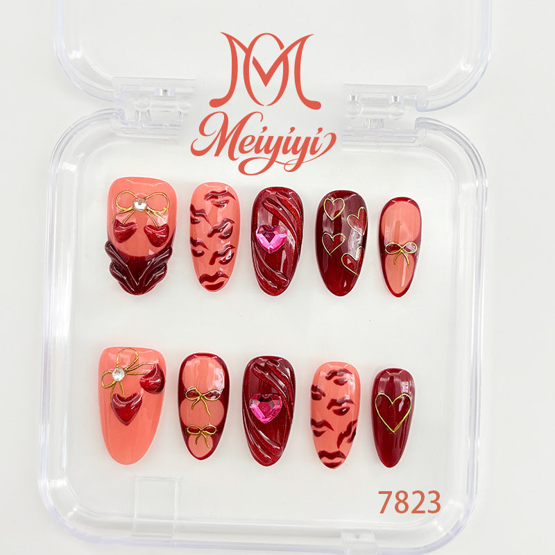 7823-MYY's designer original high-end design customized luxury hand-painted wearable nail art
