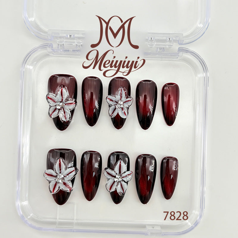7828-MYY's designer original high-end design customized luxury hand-painted wearable nail art